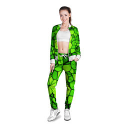 Олимпийка женская Зеленая мозаика, цвет: 3D-белый — фото 2