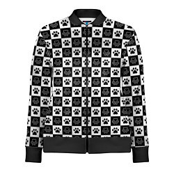 Олимпийка женская Следы на Шахматном Фоне, цвет: 3D-черный