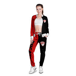 Олимпийка женская DUCATI BLACK RED BACKGROUND, цвет: 3D-белый — фото 2