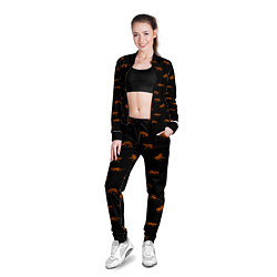Олимпийка женская Тигры паттерн Tigers pattern, цвет: 3D-черный — фото 2