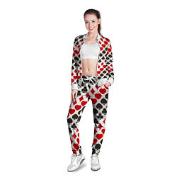 Олимпийка женская Карточные Масти Card Suits, цвет: 3D-белый — фото 2