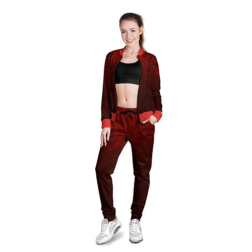 Женская олимпийка Мраморный красно-черный градиент / 3D-Красный – фото 3