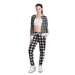 Олимпийка женская Black and white trendy checkered pattern, цвет: 3D-белый — фото 2