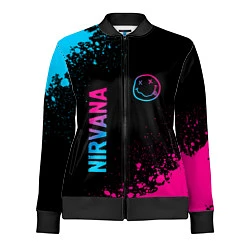 Олимпийка женская Nirvana - neon gradient: символ и надпись вертикал, цвет: 3D-черный