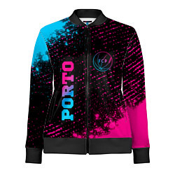 Олимпийка женская Porto - neon gradient: символ и надпись вертикальн, цвет: 3D-черный