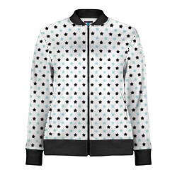 Олимпийка женская Бирюзовые, черные звезды на белом, цвет: 3D-черный