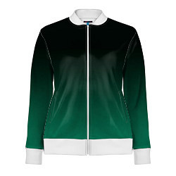 Олимпийка женская Черный и бирюзово - зеленый, текстурированный под, цвет: 3D-белый