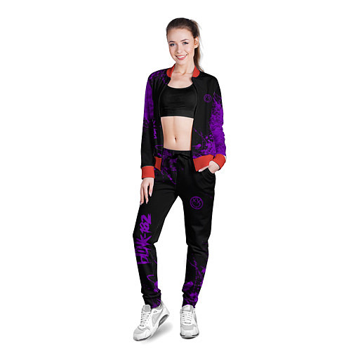 Женская олимпийка Blink 182 фиолетовые брызги / 3D-Красный – фото 3