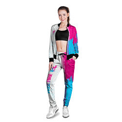 Олимпийка женская Free Fire neon gradient style: по-вертикали, цвет: 3D-черный — фото 2