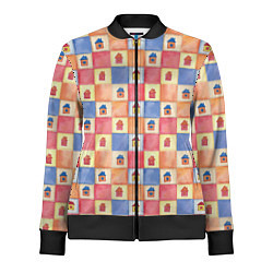 Женская олимпийка Геометрический узор Домики