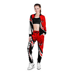 Олимпийка женская Samurai - Киберпанк 2077 - Красный спорт, цвет: 3D-черный — фото 2