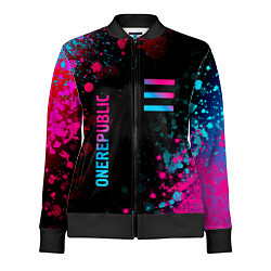 Олимпийка женская OneRepublic - neon gradient: надпись, символ, цвет: 3D-черный