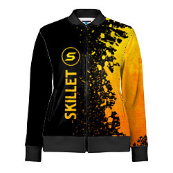 Олимпийка женская Skillet - gold gradient: по-вертикали, цвет: 3D-черный