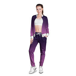 Олимпийка женская Пурпурный-лиловый градиент, цвет: 3D-белый — фото 2