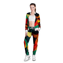 Олимпийка женская Текстурированная цветная абстракция, цвет: 3D-белый — фото 2
