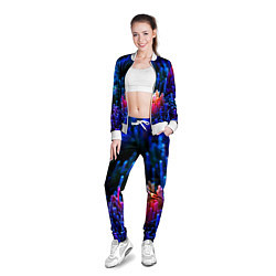 Олимпийка женская Шейпы синие, цвет: 3D-белый — фото 2