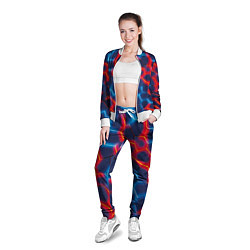 Олимпийка женская Красный и синий неон, цвет: 3D-белый — фото 2