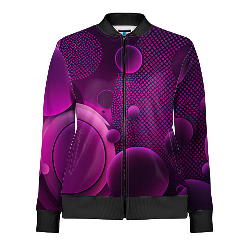 Женская олимпийка Фиолетовые шары / 3D-Черный – фото 1