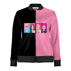 Олимпийка женская Группа Black pink на черно-розовом фоне, цвет: 3D-черный
