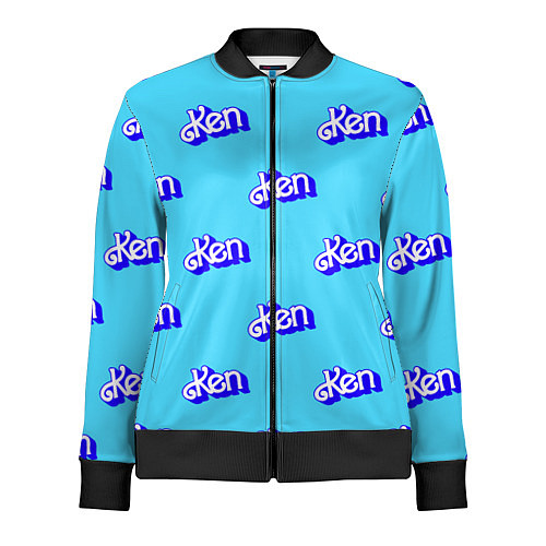 Женская олимпийка Синий логотип Кен - паттерн / 3D-Черный – фото 1