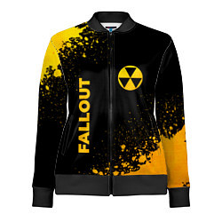 Олимпийка женская Fallout - gold gradient: надпись, символ, цвет: 3D-черный
