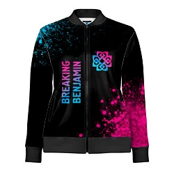Олимпийка женская Breaking Benjamin - neon gradient: надпись, символ, цвет: 3D-черный