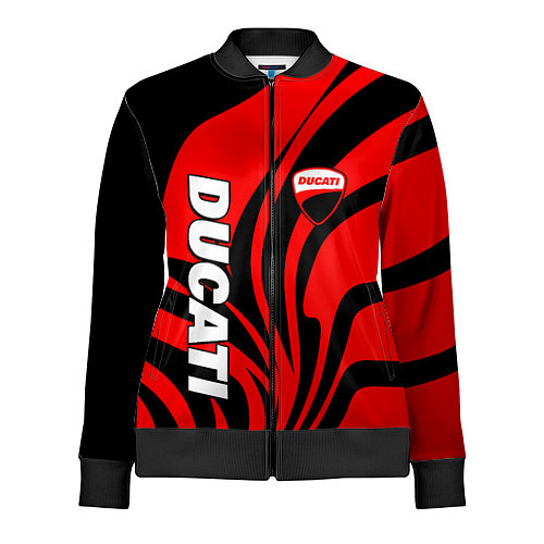 Женская олимпийка Ducati - red stripes / 3D-Черный – фото 1