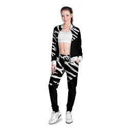 Олимпийка женская Полосы зебры с черным, цвет: 3D-белый — фото 2