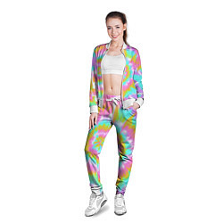 Олимпийка женская Tie-Dye кислотный в стиле барби, цвет: 3D-белый — фото 2