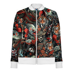 Олимпийка женская Татуировка ирезуми в японском стиле, цвет: 3D-белый