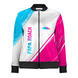 Женская олимпийка Papa Roach neon gradient style вертикально