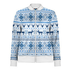 Женская олимпийка Blue sweater with reindeer