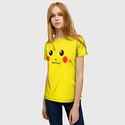 Футболка женская Happy Pikachu, цвет: 3D-принт — фото 2