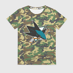 Футболка женская Sharks Camouflage, цвет: 3D-принт