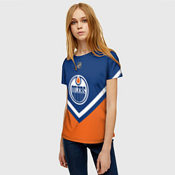 Футболка женская NHL: Edmonton Oilers, цвет: 3D-принт — фото 2