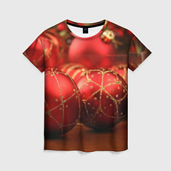 Футболка женская Красные украшения, цвет: 3D-принт