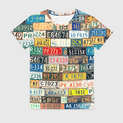 Женская футболка Автомобильные номера мира