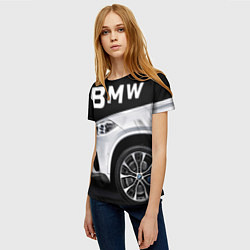 Футболка женская BMW: White Style, цвет: 3D-принт — фото 2