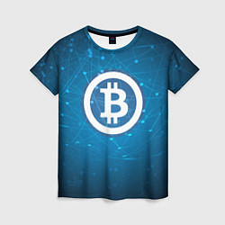 Футболка женская Bitcoin Blue, цвет: 3D-принт