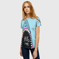 Футболка женская Shark: Hug me, цвет: 3D-принт — фото 2