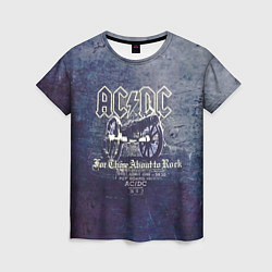 Футболка женская ACDC пушка, цвет: 3D-принт