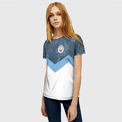 Футболка женская Manchester City FC: Sport, цвет: 3D-принт — фото 2