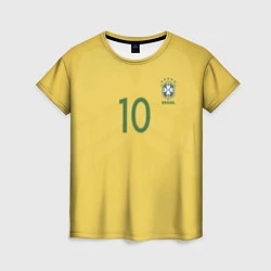 Футболка женская Сборная Бразилии: Неймар ЧМ-2018, цвет: 3D-принт