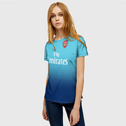 Футболка женская Arsenal FC: Blue Away 17/18, цвет: 3D-принт — фото 2