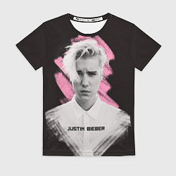 Футболка женская Justin Bieber: Pink Splash, цвет: 3D-принт