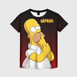 Футболка женская Homer Genius, цвет: 3D-принт