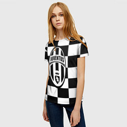 Футболка женская FC Juventus: W&B Grid, цвет: 3D-принт — фото 2