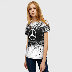 Футболка женская Mercedes-Benz: Black Spray, цвет: 3D-принт — фото 2
