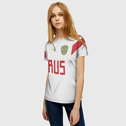 Футболка женская Сборная России: белый стиль, цвет: 3D-принт — фото 2