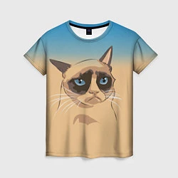 Футболка женская Grumpy cat, цвет: 3D-принт